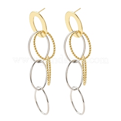Rack Plating Brass Dangle Stud Earrings&nbsp;EJEW-L308-05GP