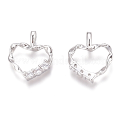 Brass Micro Pave Clear Cubic Zirconia Charms&nbsp;ZIRC-O035-28P