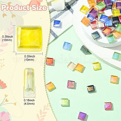 240Pcs 12 Colors Rainbow Iridescent Glass Cabochons&nbsp;DIY-CJ0003-10