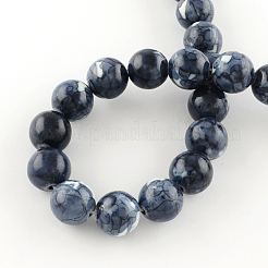 Dyed Natural Ocean White Jade Round Bead Strands&nbsp;G-R295-6mm-01