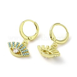 Eye Real 18K Gold Plated Brass Dangle Leverback Earrings&nbsp;EJEW-Q797-11G