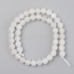 Electroplated Natural White Moonstone Beads Strands&nbsp;X-G-S369-012C-C