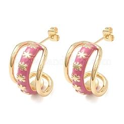 Rack Plating Brass Enamel Stud Earrings&nbsp;KK-CBAB1AF-38B-G