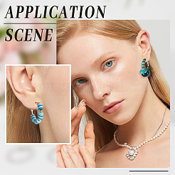24Pcs 2 Colors Brass Hoop Earring Findings&nbsp;FIND-BBC0003-24