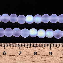 Frosted Transparent Glass Beads Strands&nbsp;GLAA-T032-T6mm-MBB01