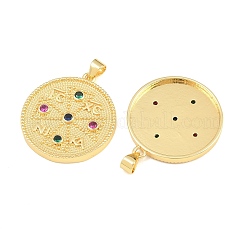 Brass Micro Pave Cubic Zirconia Pendants&nbsp;CU-CBAB99C-01A-G