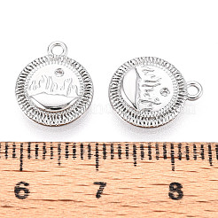 Brass Micro Pave Clear Cubic Zirconia Charms&nbsp;KK-N267-15P
