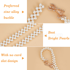 1Pc Acrylic Pearl Braided Stretch Chain Belts&nbsp;AJEW-CP0008-12A