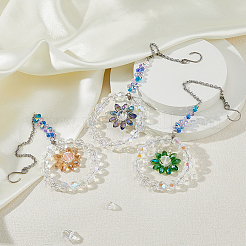 3Pcs Glass Pendant Decorations&nbsp;HJEW-FH00050