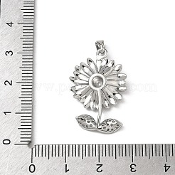 Brass Micro Pave Clear Cubic Zirconia Pendants&nbsp;KK-F924-12P