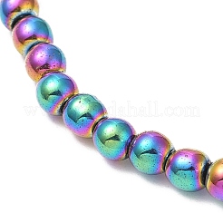Synthetic Non-Magnetic Hematite Round Beaded Stretch Bracelets&nbsp;BJEW-E080-03A