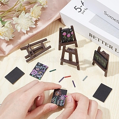 Mini Wood Easel & Chalkboard & Chalk Set&nbsp;ODIS-NB0001-40