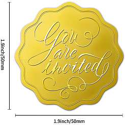 Plastic Self Adhesive Gold Foil Embossed Stickers&nbsp;DIY-WH0211-184