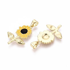 Brass Enamel Pendants&nbsp;KK-T071-109G