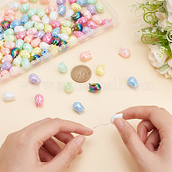 100Pcs 10 Colors UV Plated Acrylic Beads&nbsp;SACR-AR0001-16