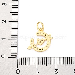 Brass Micro Pave Cubic Zirconia Pendants&nbsp;KK-D325-46G