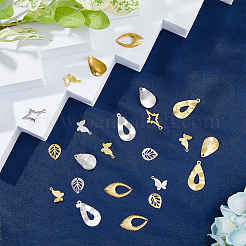 48Pcs 12 Style Rack Plating Brass Pendants&nbsp;KK-FH0006-68