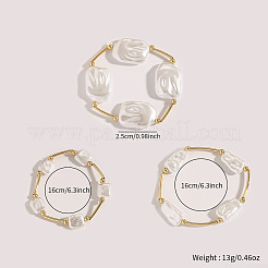 3Pcs 3 Styles Brass & Imitation Pearl Beaded Bracelets for Women&nbsp;FS-WGEC677-01