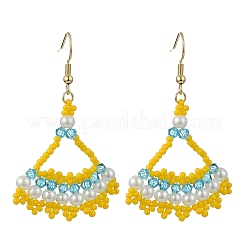 Seed Glass Woven Dangle Earrings&nbsp;EJEW-MZ00794