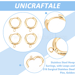 12Pcs 201 Stainless Steel Hoop Earrings&nbsp;STAS-UN0056-85