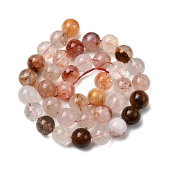 Natural Hematoid Quartz Round Beads Strands&nbsp;G-N0078-10mm-06-01
