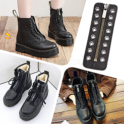 PU Leather Lace-in Boot Zipper Inserts&nbsp;DIY-WH0304-596B