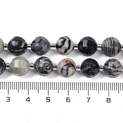 Natural Black Netstone Beads Strands&nbsp;G-G182-B08-05