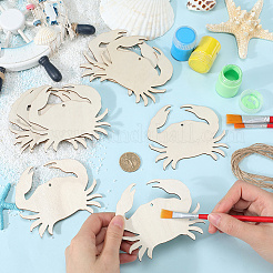 Wood Crab Pendant Decorations&nbsp;HJEW-WH20016-03
