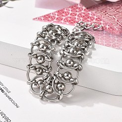 304 Stainless Steel Ball Rings Link Bracelets for Women&nbsp;BJEW-F488-17P