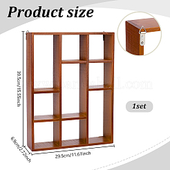 Wooden Multi-Compartment Storage Shelf&nbsp;AJEW-WH0410-364