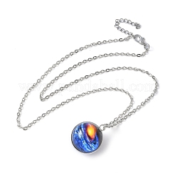 304 Stainless Steel Glass Space Pendant Necklaces&nbsp;NJEW-JN05192