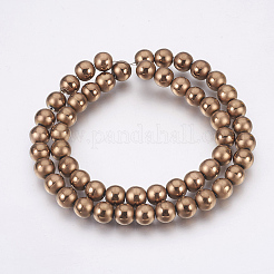Electroplate Non-Magnetic Synthetic Hematite Beads Strands&nbsp;G-F585-C08-8mm