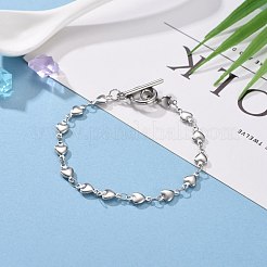 Tarnish Resistant 304 Stainless Steel Heart Link Chain Bracelets&nbsp;BJEW-JB05615