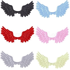 60Pcs 6 Colors Satin Computerized Embroidery Cloth Iron on/Sew on Patches&nbsp;DIY-GF0012-53