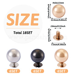 18 Sets 3 Colors Iron Screws&nbsp;FIND-TA0006-29C