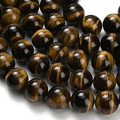 Natural Tiger Eye Beads Strands&nbsp;G-H329-C07-16mm
