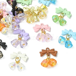 16Pcs 8 Colors Alloy & Glass Pendants&nbsp;PALLOY-YW00166
