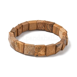 Natural Picture Jasper Beads Stretch Bracelets for Women Men&nbsp;BJEW-C097-06-02
