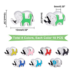80Pcs 8 Colors CCB Plastic European Beads&nbsp;OPDL-PH0001-04
