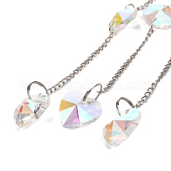 Natural Rose Quartz Chip & Iron Suncatchers&nbsp;HJEW-G028-03B