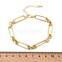Rectangle Brass Link Chain Bracelets for Women&nbsp;BJEW-F531-03G