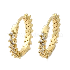 Brass Micro Pave Clear Cubic Zirconia Huggie Hoop Earrings&nbsp;EJEW-L231-44G