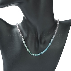 Bling Glass Round Beaded Necklace for Women&nbsp;NJEW-PH01490-03