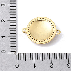 Brass Micro Pave Clear Cubic Zirconia with Enamel Religion Connector Charms&nbsp;KK-A296-14G-02
