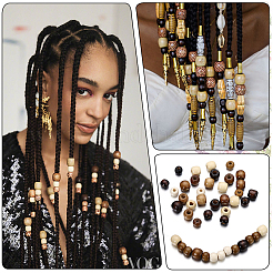 200Pcs 4 Colors Dyed Natural Maple Wood Beads&nbsp;WOOD-PA0001-02