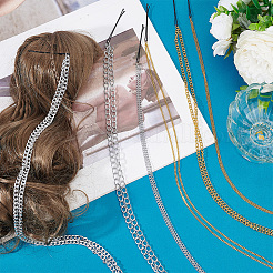 6Pcs 6 Styles Stainless Steel Punk Tassel Hair Clips Hair Extension Chain Clasps&nbsp;MRMJ-NB0001-18