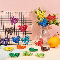 12 Colors Heart Rattan Balls&nbsp;AJEW-GF0002-38