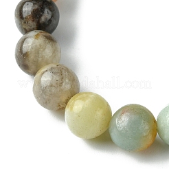 8mm Round Natural Flower Amazonite Beaded Stretch Bracelets&nbsp;BJEW-JB10575