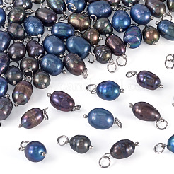 60Pcs 3 Styles Dyed Natural Cultured Freshwater Pearl Pendants&nbsp;PALLOY-CW00006