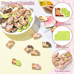 50Pcs 5 Colors Opaque Resin Cabochons&nbsp;RESI-CJ0004-78